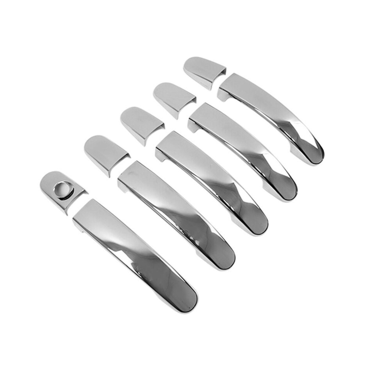 Ford Transit Connect Door Handle Cover (10 Pcs) - Omac - 5 Door H1 S.Steel - Gloss Silver - 2014-2019 Ford Transit Connect Door Handle Cover (10 Pcs) - Omac - 5 Door H1 S.Steel - Gloss Silver - 2014-2019